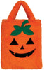 GP19001 – Halloween Kürbis Tasche Kürbisgesicht Plüsch – Farbe: Orange, Schwarz
