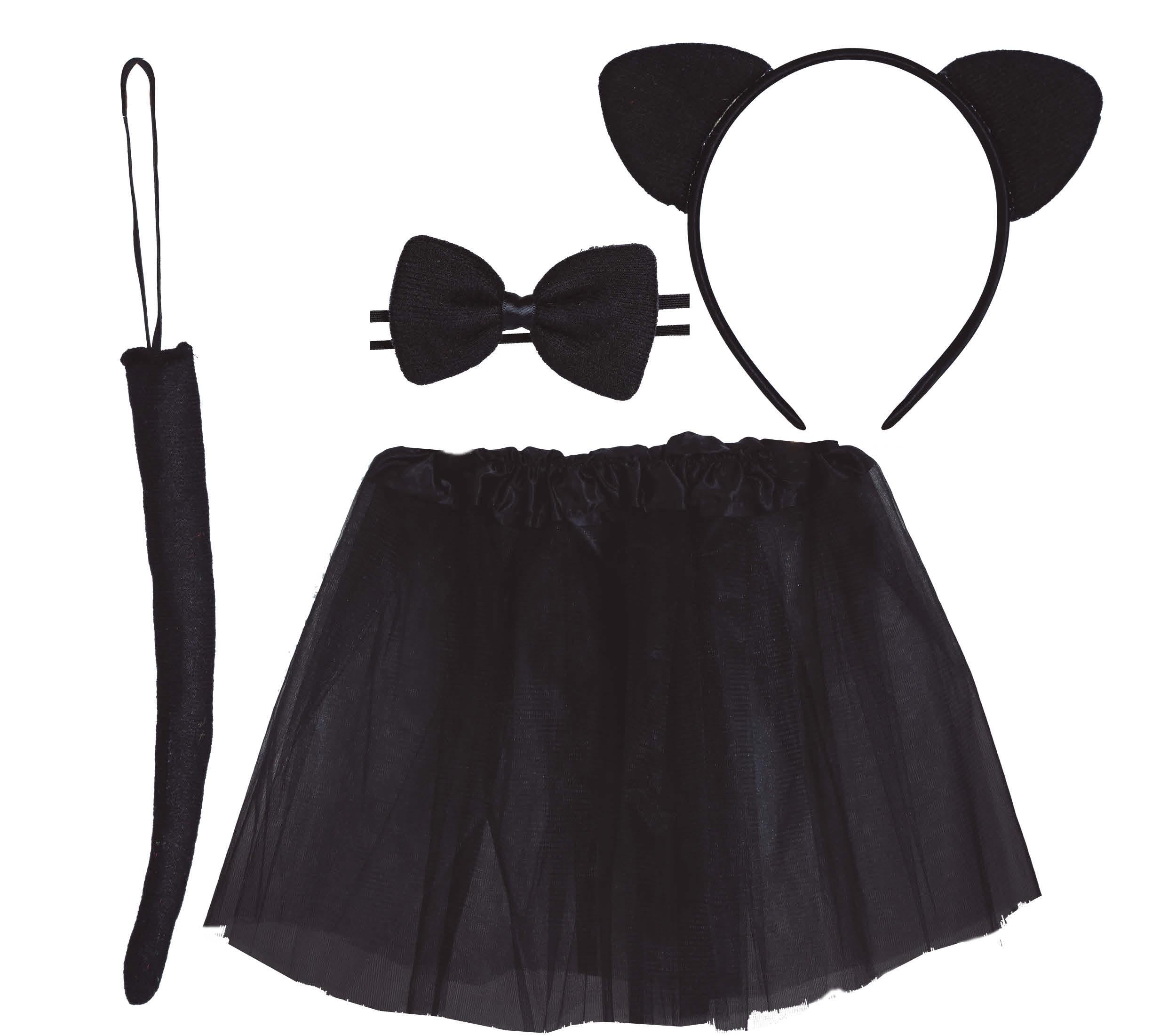 GP19021 – Maus Halloween Set Schwarz Tutu – Farbe: Schwarz