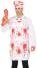 GP19032 – Halloween Koch Blutige Schürze Kochmütze – Farbe: Weiß