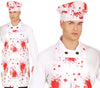 GP19032 – Halloween Koch Blutige Schürze Kochmütze – Farbe: Weiß