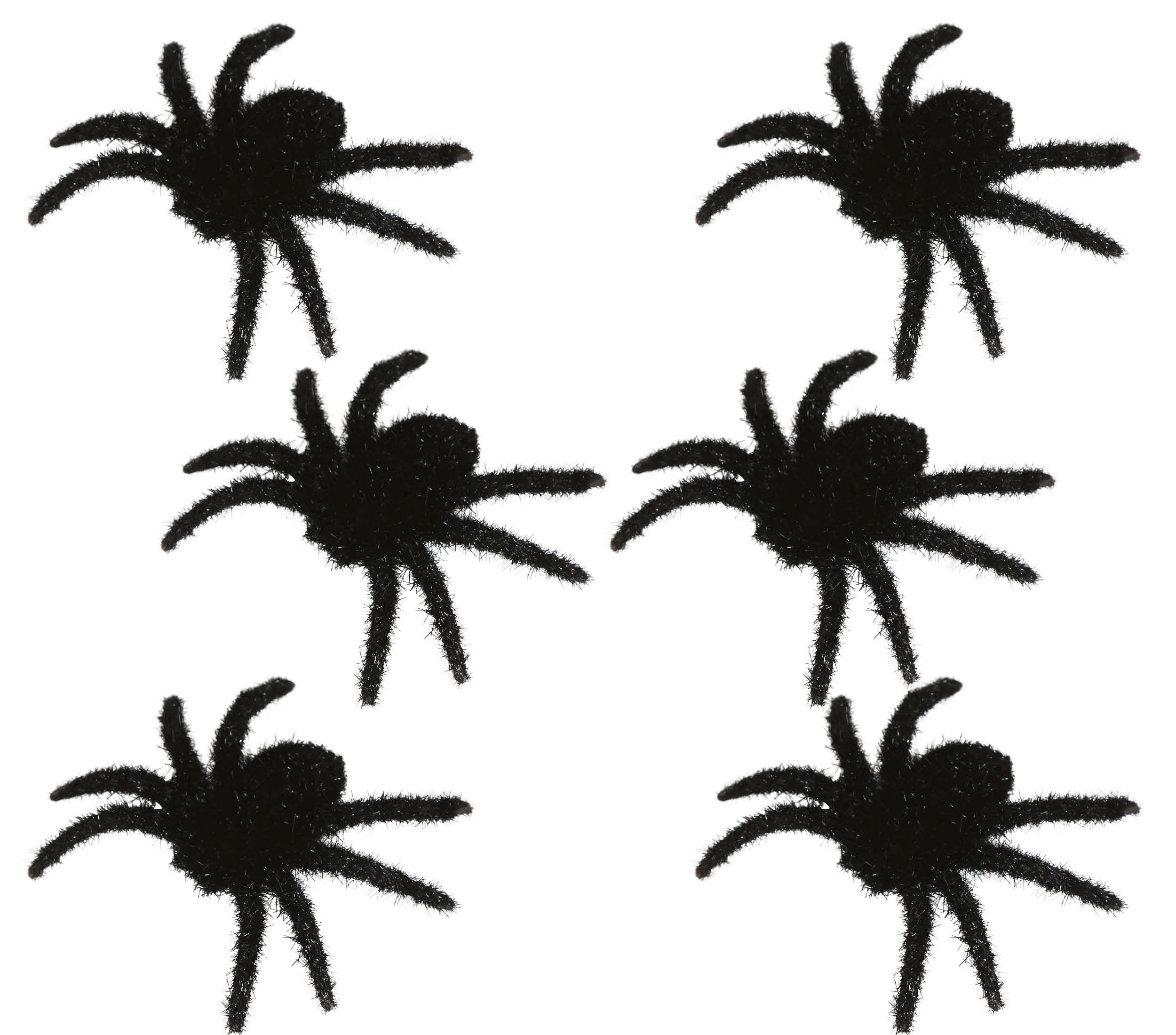 GP19036 – Halloween Deko Set Haarige Schwarze Spinnen – Farbe: Schwarz