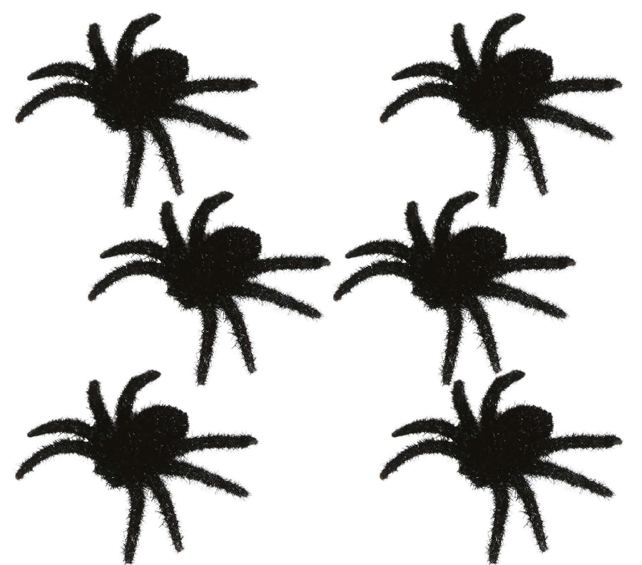 Deko Spinnen 6 cm schwarz 6er Set