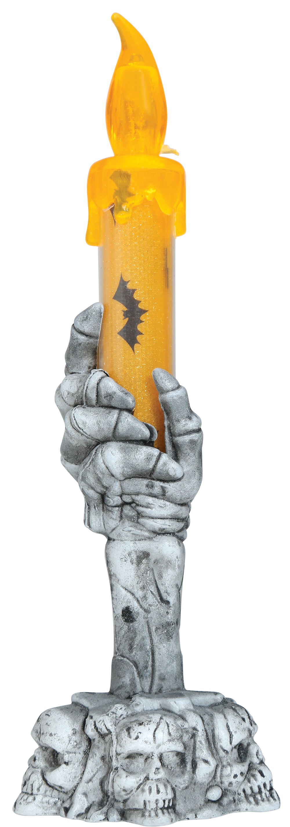 GP19064 – Halloween Schädel Kerzenständer Skelett Hand – Farbe: Orange