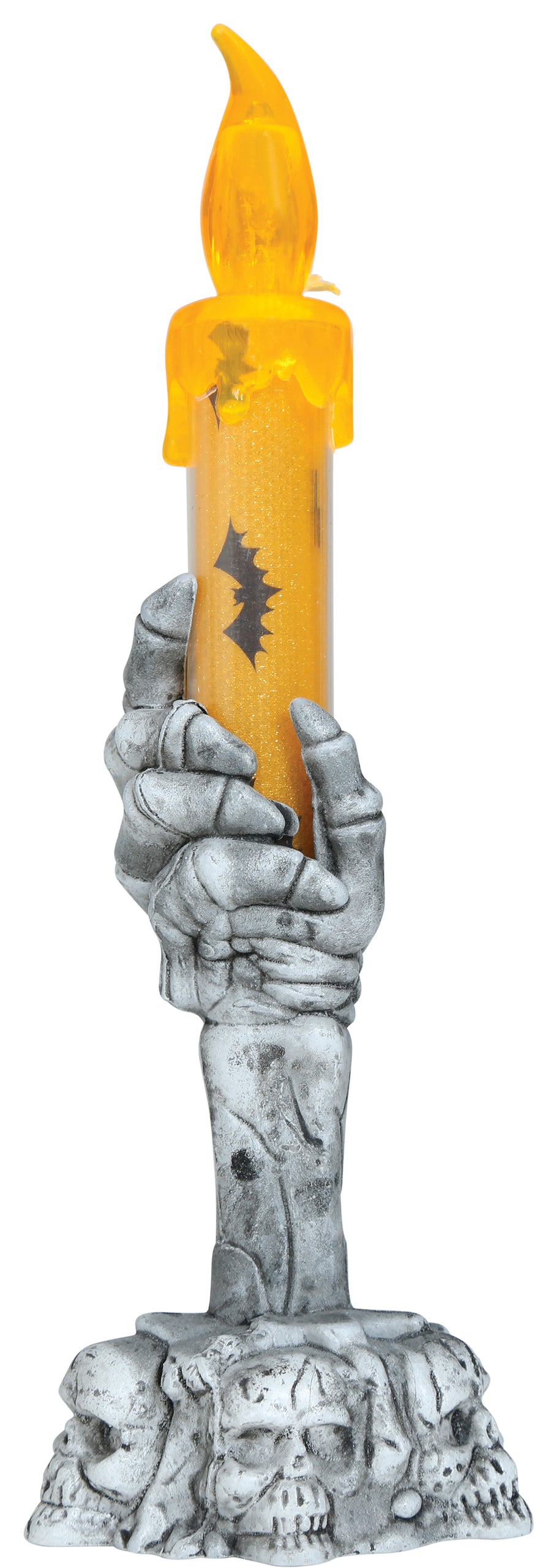 GP19064 – Halloween Schädel Kerzenständer Skelett Hand – Farbe: Orange, Ansicht 2