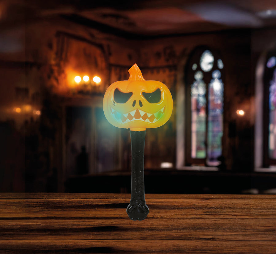 GP19067 – Halloween Schauder Stab Kürbis Gesicht – Farbe: Orange, Weiß, Ansicht 2