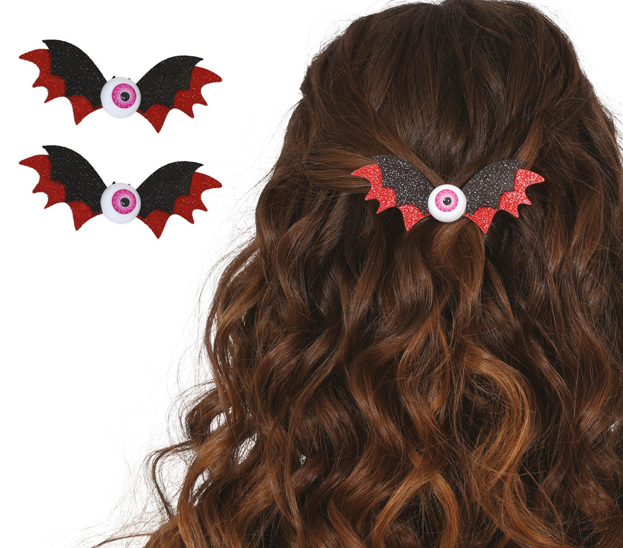 GP19069 – Halloween Katze Fledermaus Haarclip Mit – Farbe: Schwarz, Ansicht 2