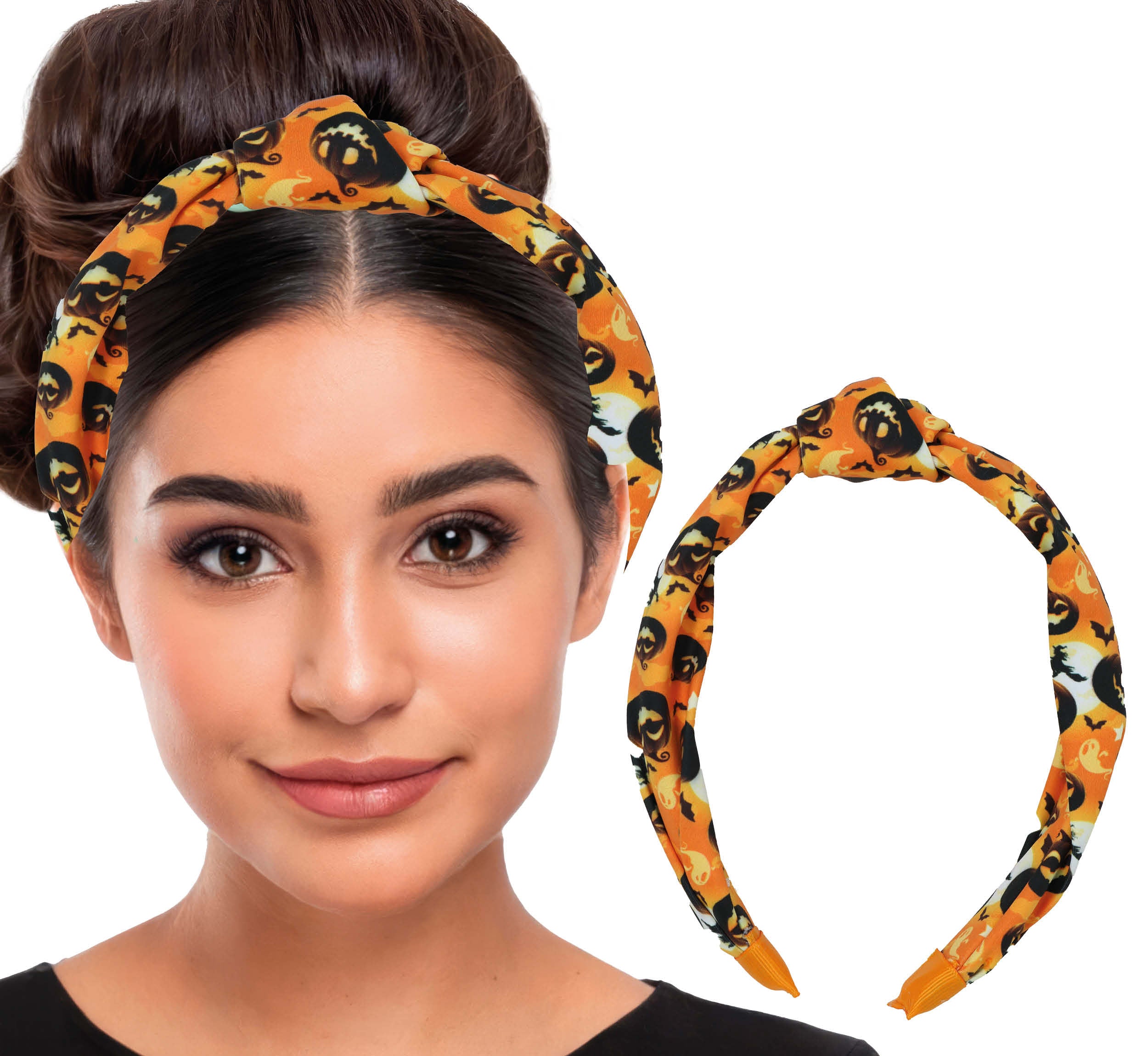 GP19101 – Halloween Stirnbänder Kürbisse Geister – Farbe: Orange, Schwarz