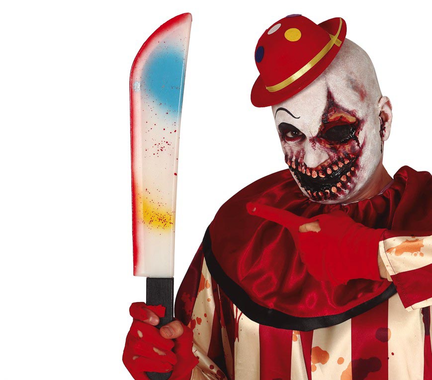 GP17715 – Horror Clown Machete für Erwachsene 54 cm – Farbe: Mehrfarbig