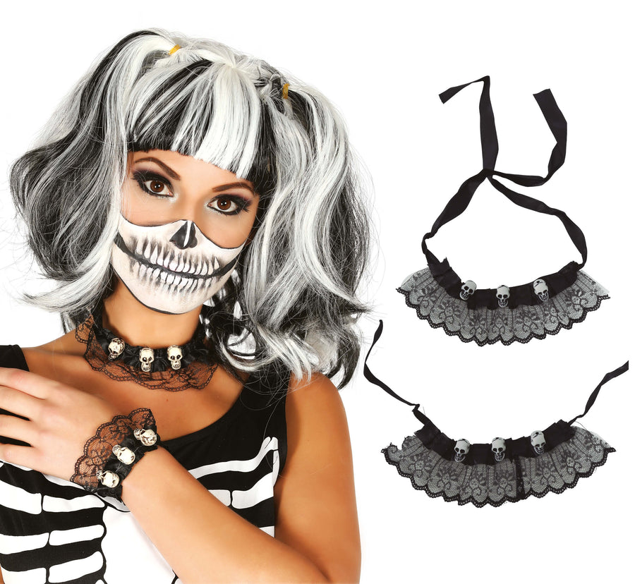 Voodoo Totenkopf Schmuck Set Halloween