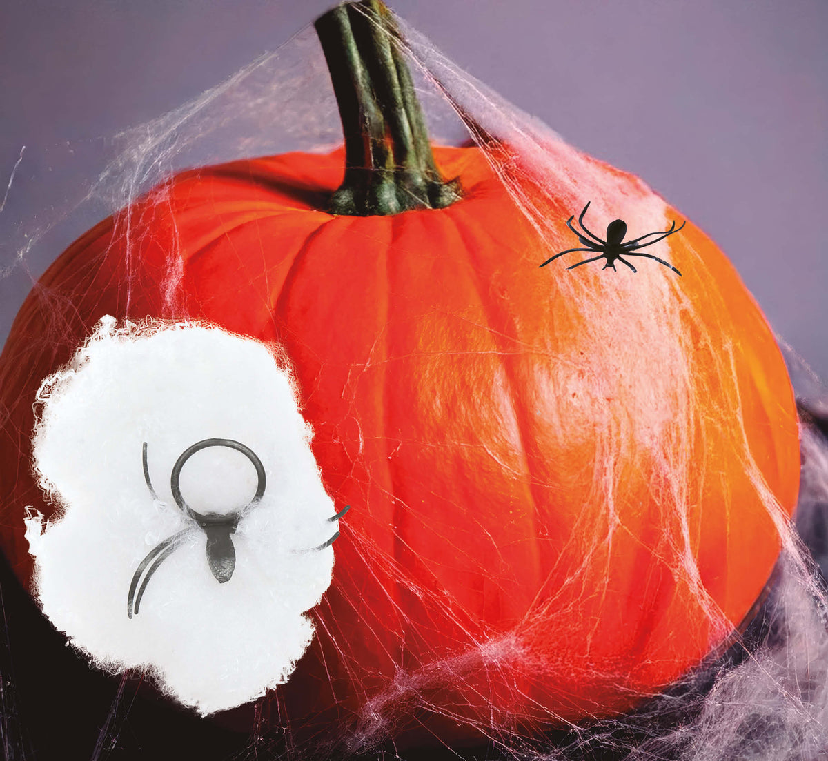 GP19429 – Halloween Spinnennetz Dekoration Kürbis – Farbe: Weiß