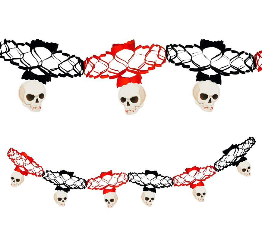 GP19650 – Skelett Schädel Girlande Halloween – Farbe: Schwarz