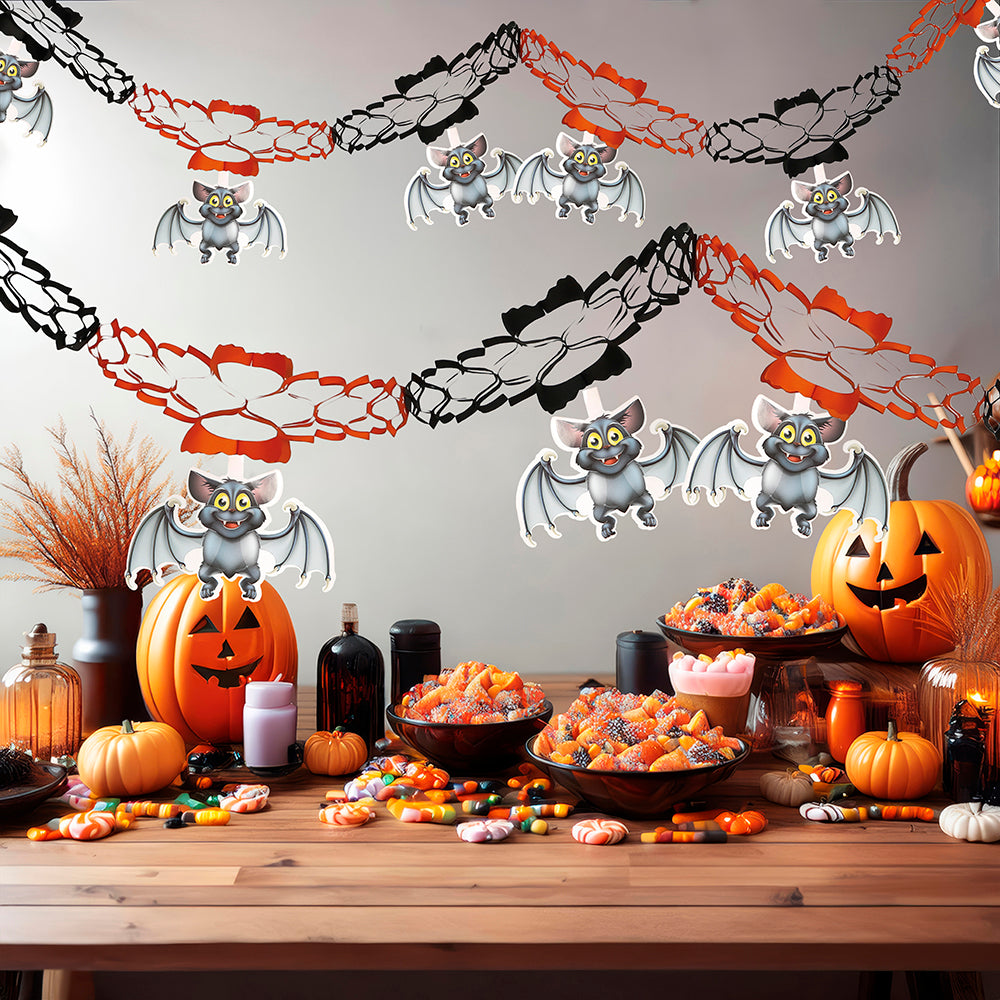 GP19651 – Tiere Halloween Girlande Federmäuse – Farbe: Schwarz