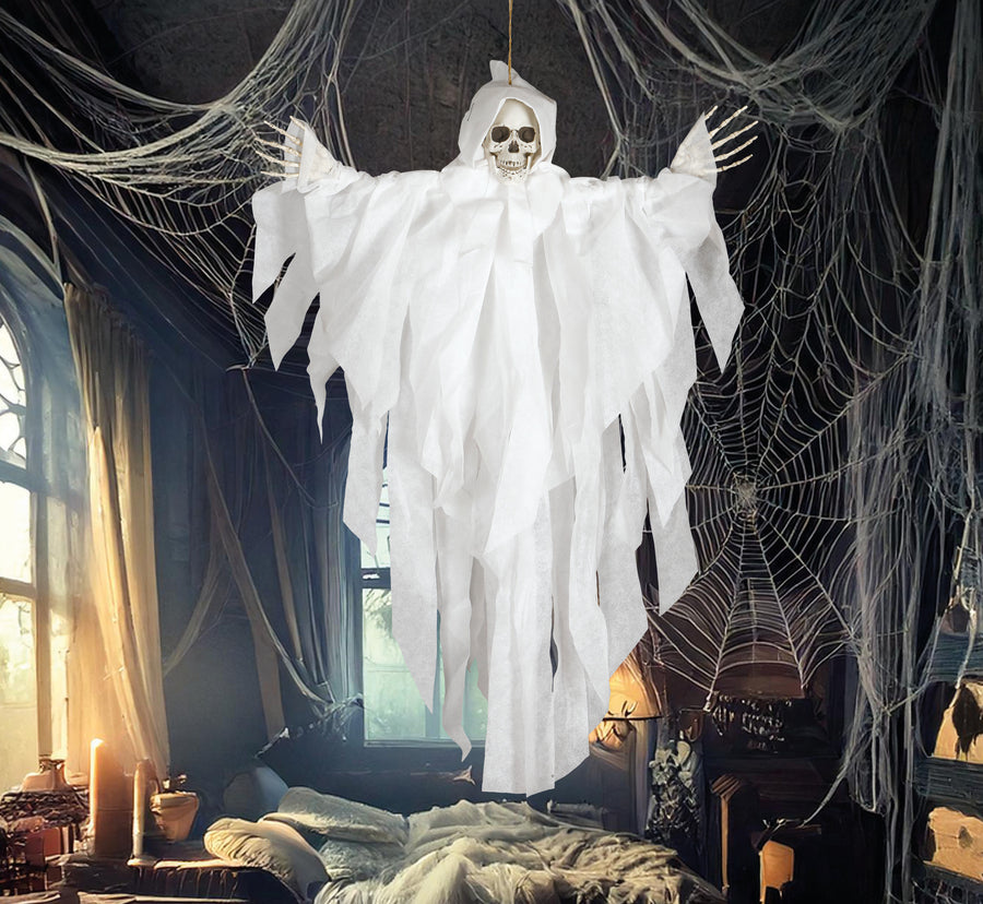 GP19836 – Skelett Dekoration Halloweenpendel – Farbe: Weiß, Ansicht 2