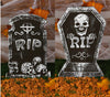 GP19859 – Halloween Grabstein Deko Totenkopf – Farbe: Metallic