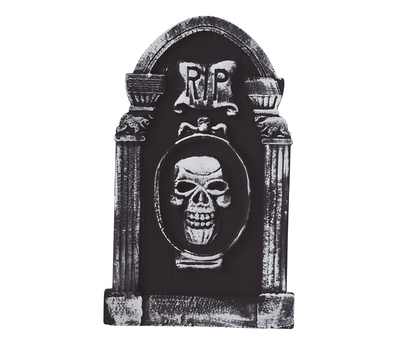 GP19861 – Halloween Grabstein Dekoration Totenkopf – Farbe: Metallic