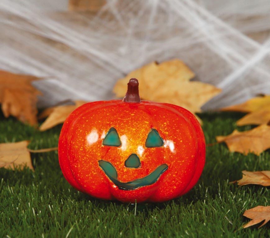 Kürbis mit Licht 16 cm leuchtend Halloween