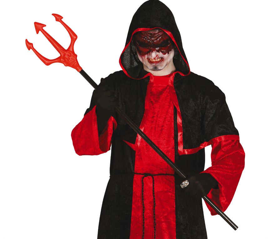 GP19938 – Dämon Dreizack Totenkopf Mystischer Höllenstab – Farbe: Rot, Ansicht 2
