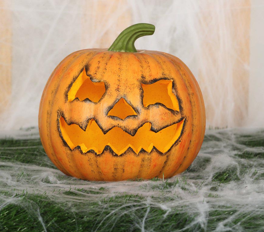 GP26283 – Halloween Kürbis 20 cm böses Grinsen – Farbe: Orange, Ansicht 2
