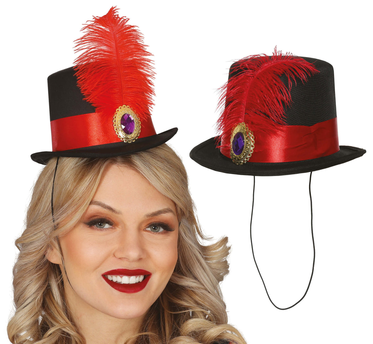 GP18737 – Mini Zylinder für Erwachsene mit roter Feder – Farbe: Schwarz