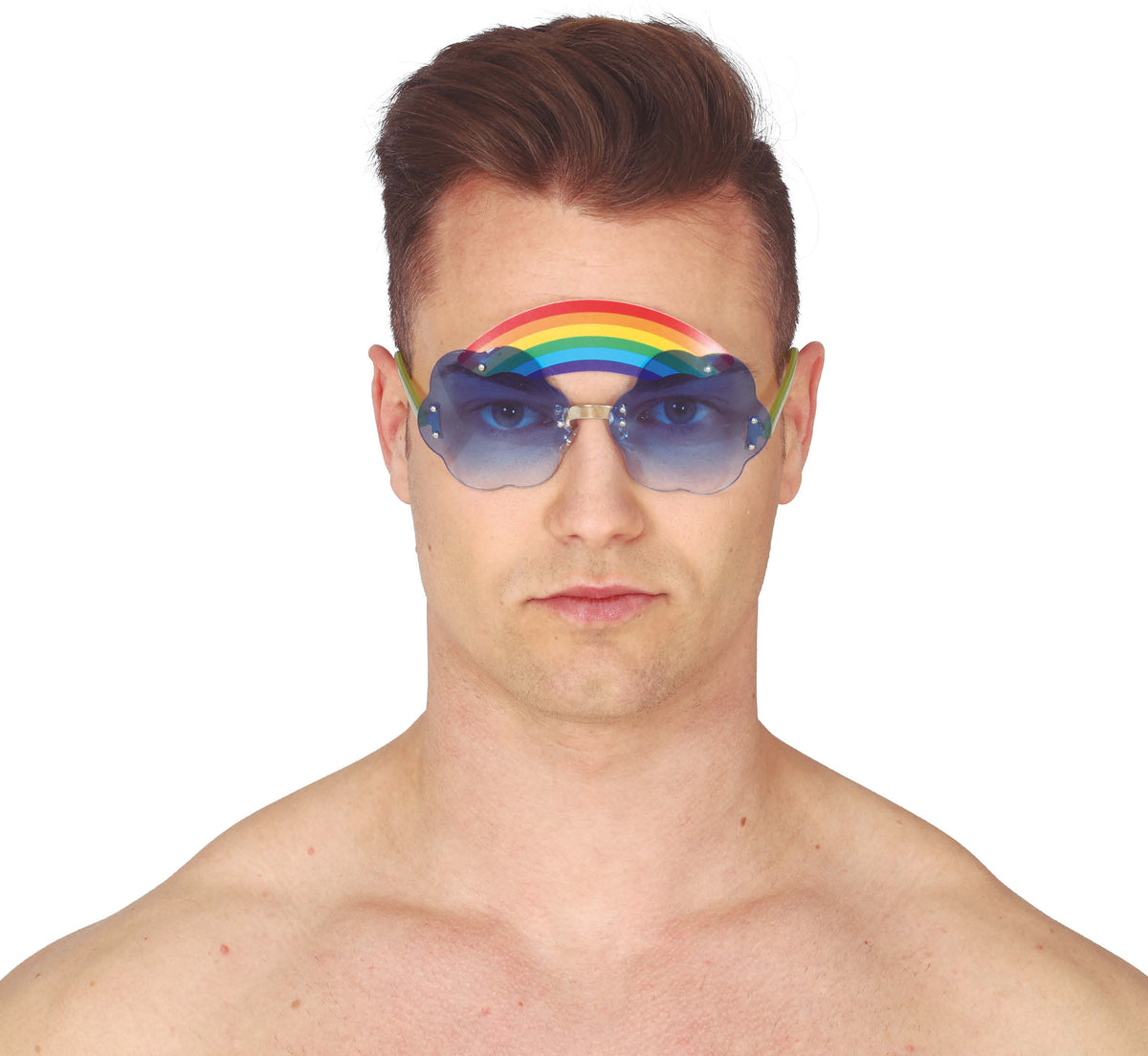 GP18856 – Regenbogen Brille für Erwachsene mit Wolken – Farbe: Mehrfarbig