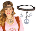 Hippie Accessoire Set für Damen mit Peace Kette