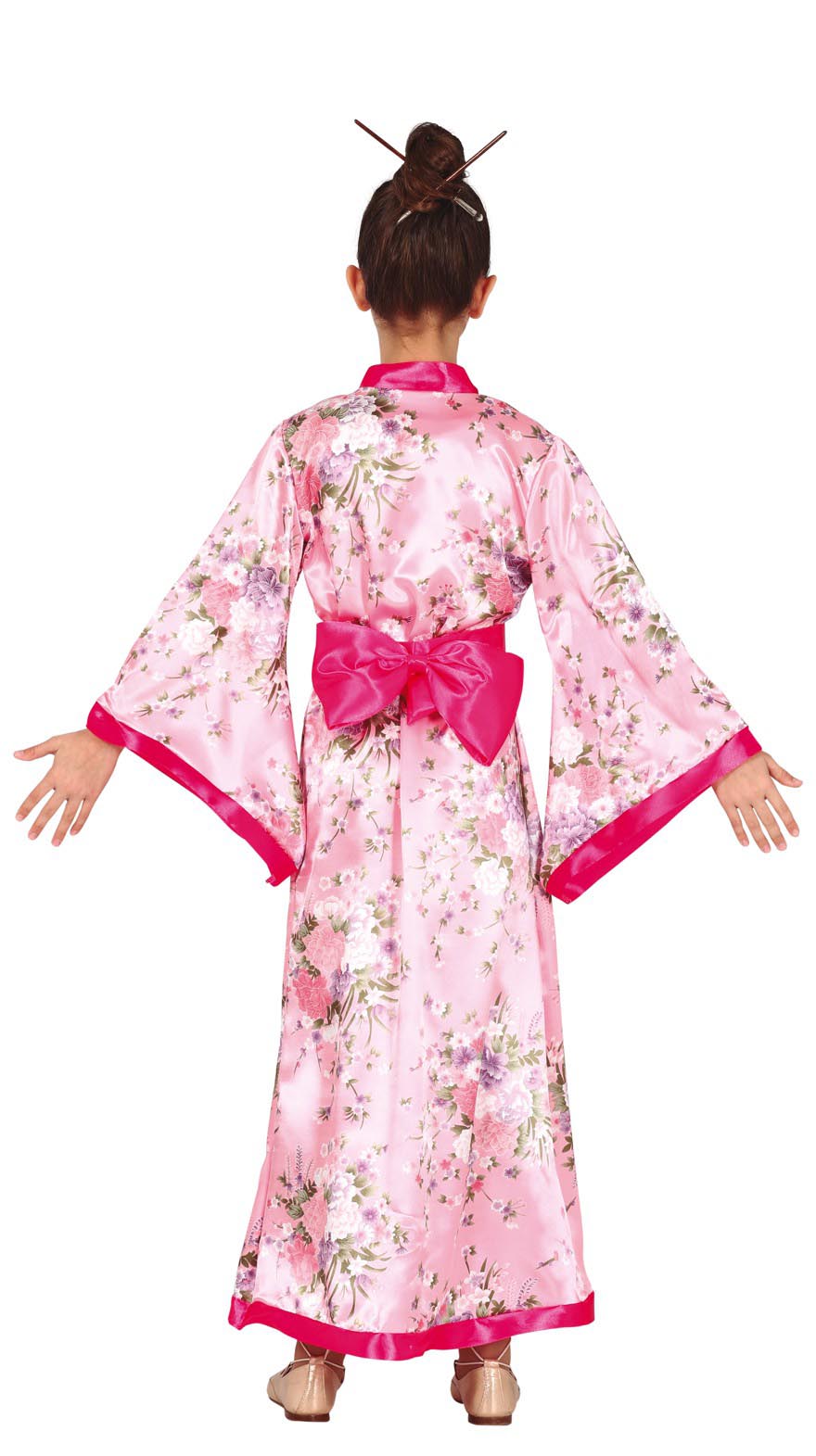 GP77461 – Kimono Kostüm für Mädchen pink mit Gürtel – Größe: 110/116, 98/104 – Farbe: Pink