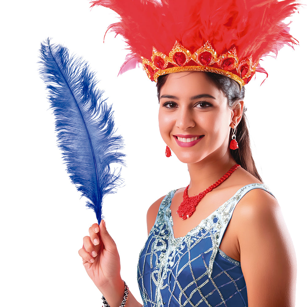 GP17672 – Riesen Straußenfedern für Erwachsene 45 bis 65 cm – Farbe: Blau