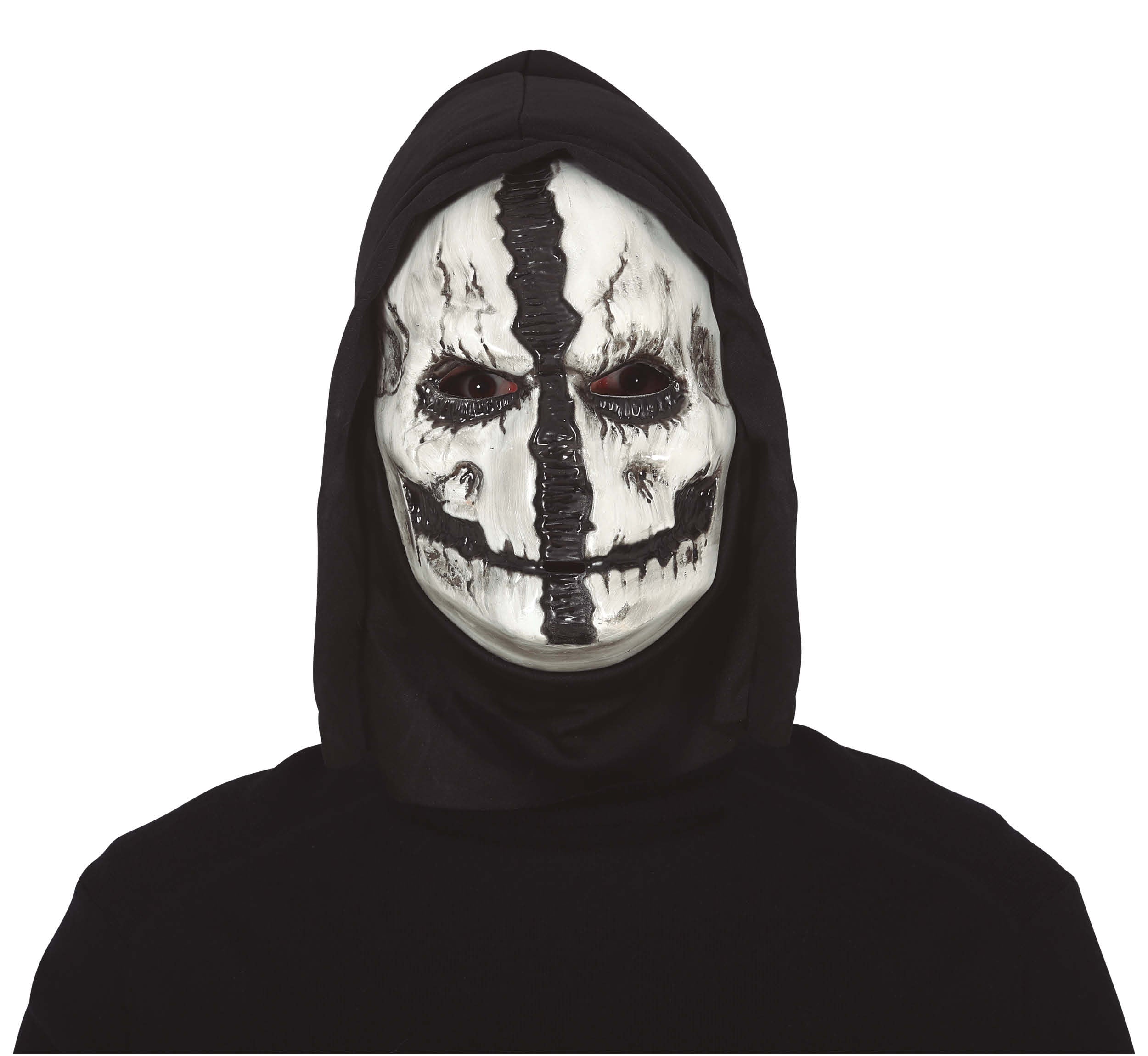 GP20004 – Totenkopf Maske Kapuze Grusel Horror – Farbe: Weiß