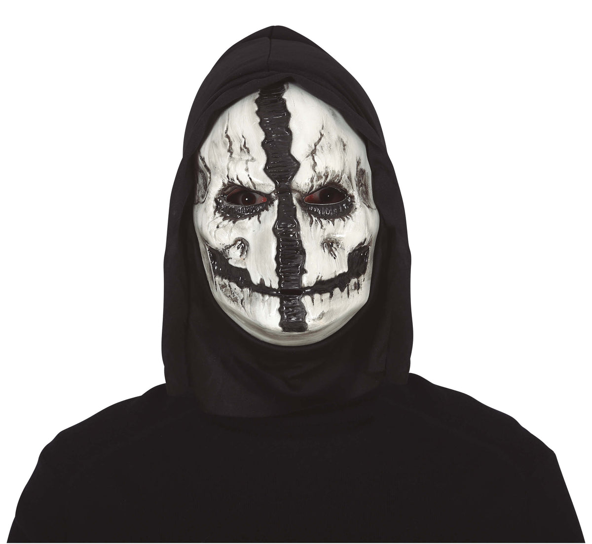 GP20004 – Totenkopf Maske Kapuze Grusel Horror – Farbe: Weiß