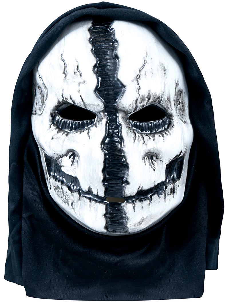 GP20004 – Totenkopf Maske Kapuze Grusel Horror – Farbe: Weiß, Ansicht 2
