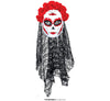 GP20034 – Totenkopfmaske Dia De Los Muertos Catrina – Farbe: Weiß