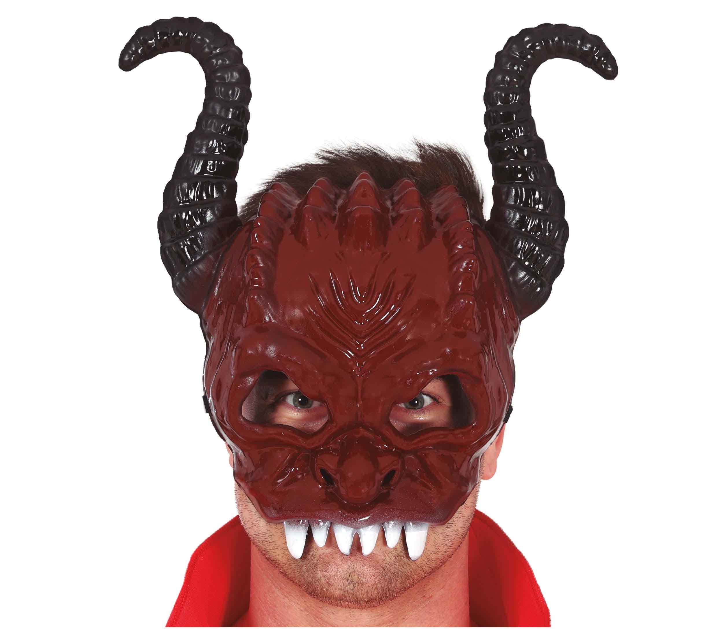 GP20035 – Dämon Maske Horn Furchterregend – Farbe: Braun