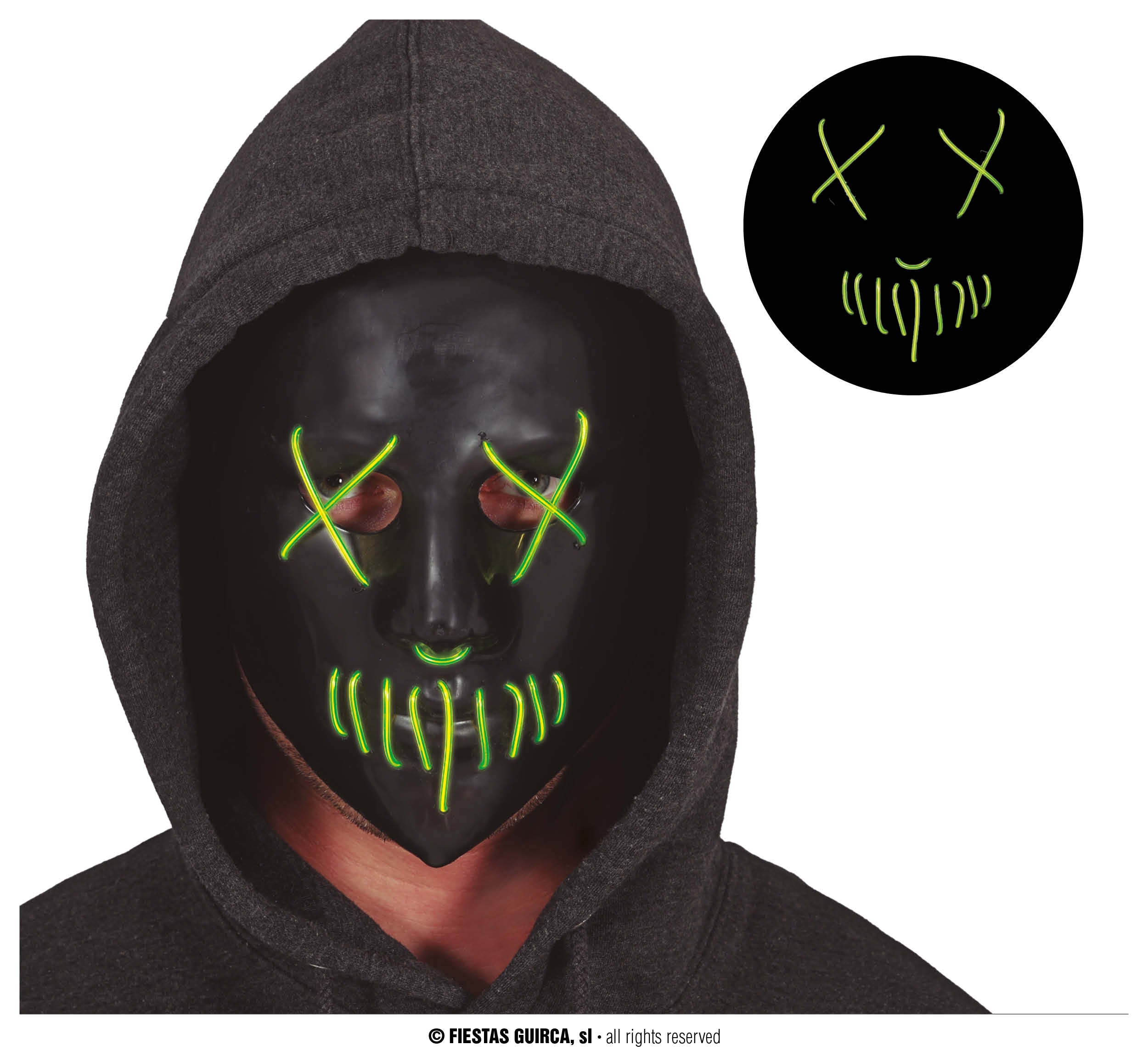 GP20040 – Halloween Maske Dunkler Horror Grusel Party – Farbe: Schwarz