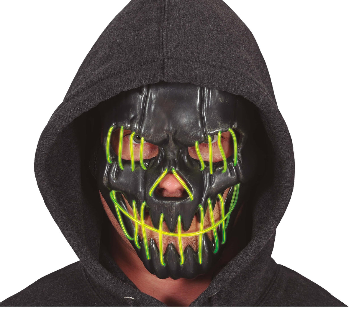 GP20041 – Halloween Horror Maske Grinsendes Gesicht – Farbe: Schwarz