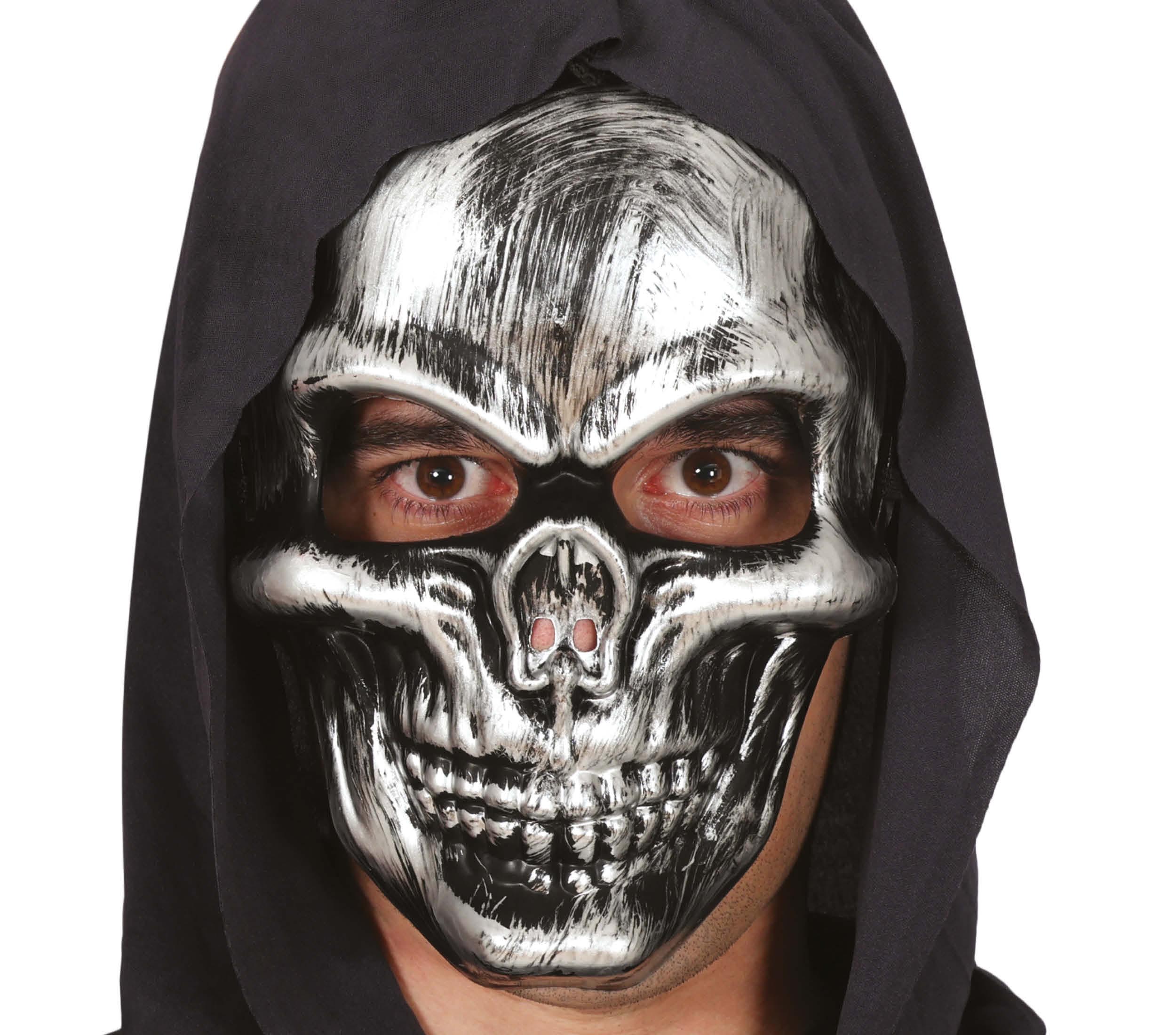 GP20052 – Skelett Totenkopf Horror Grusel Maske – Farbe: Silber