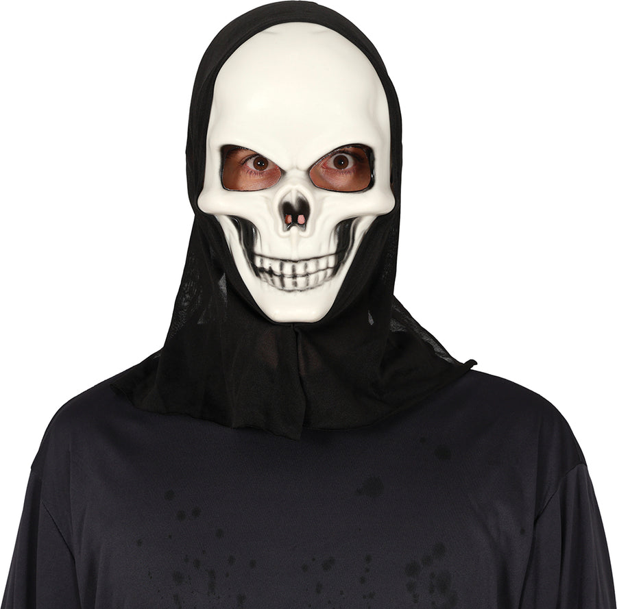GP20053 – Skelett Halloween Maske Kapuze – Farbe: Weiß, Ansicht 2
