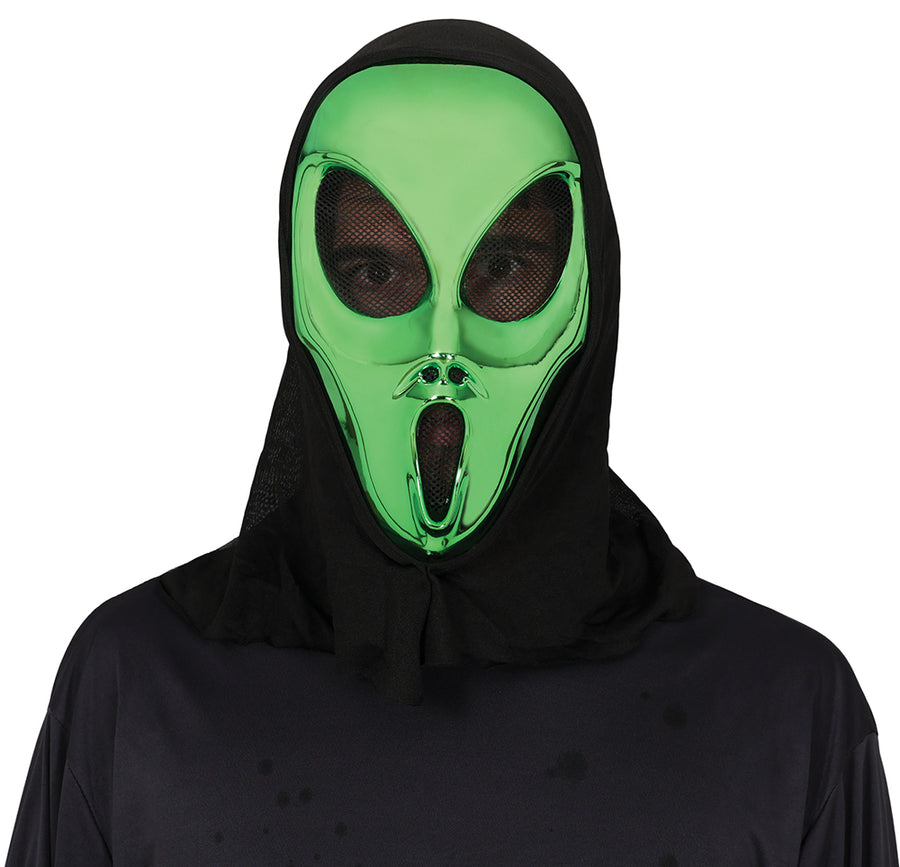 GP20054 – Halloween Alien Maske Mit Kapuze – Farbe: Grün, Ansicht 2