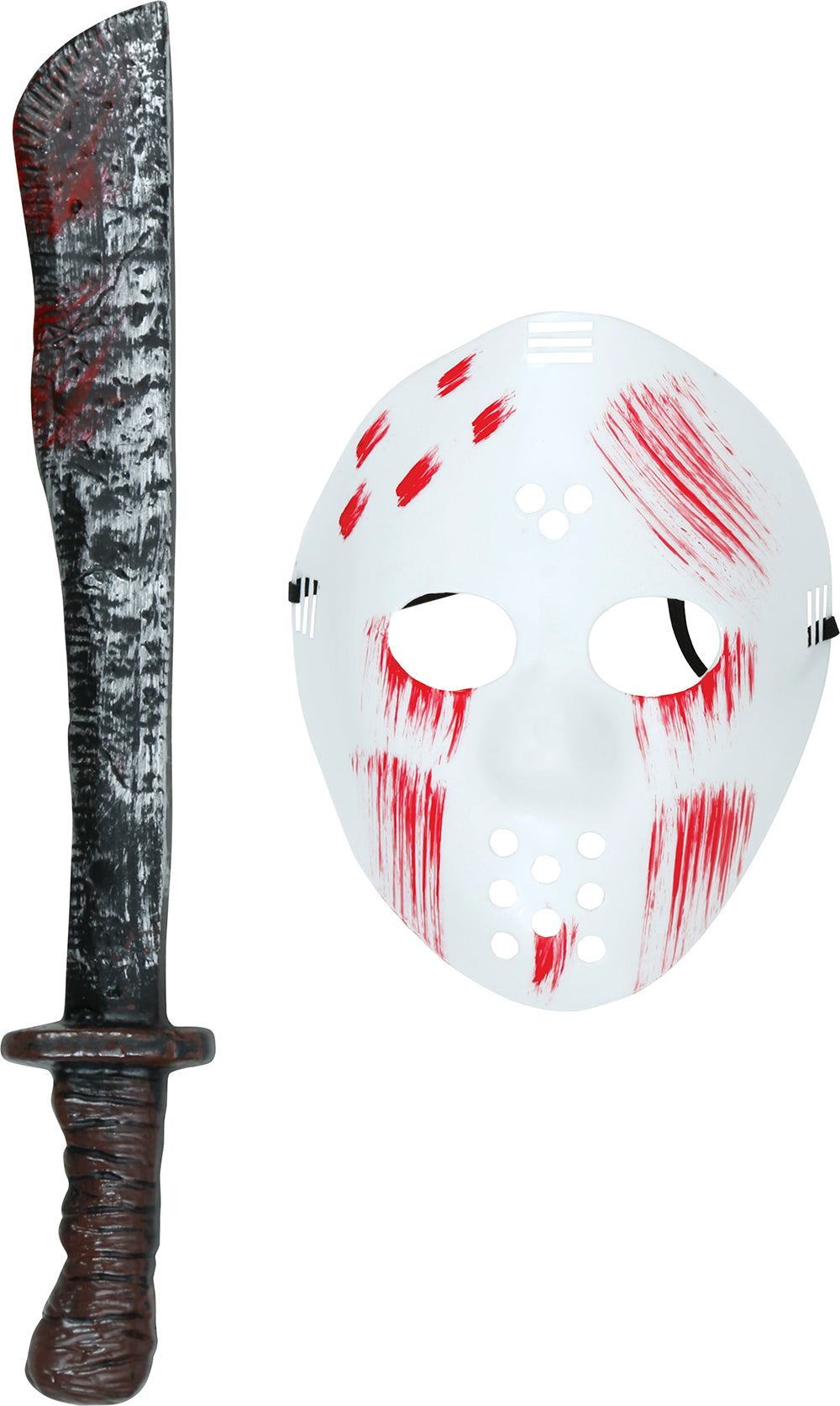 GP20057 – Halloween Maske Mit Horror Machete – Farbe: Weiß