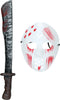 GP20057 – Halloween Maske Mit Horror Machete – Farbe: Weiß