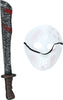 GP20057 – Halloween Maske Mit Horror Machete – Farbe: Weiß