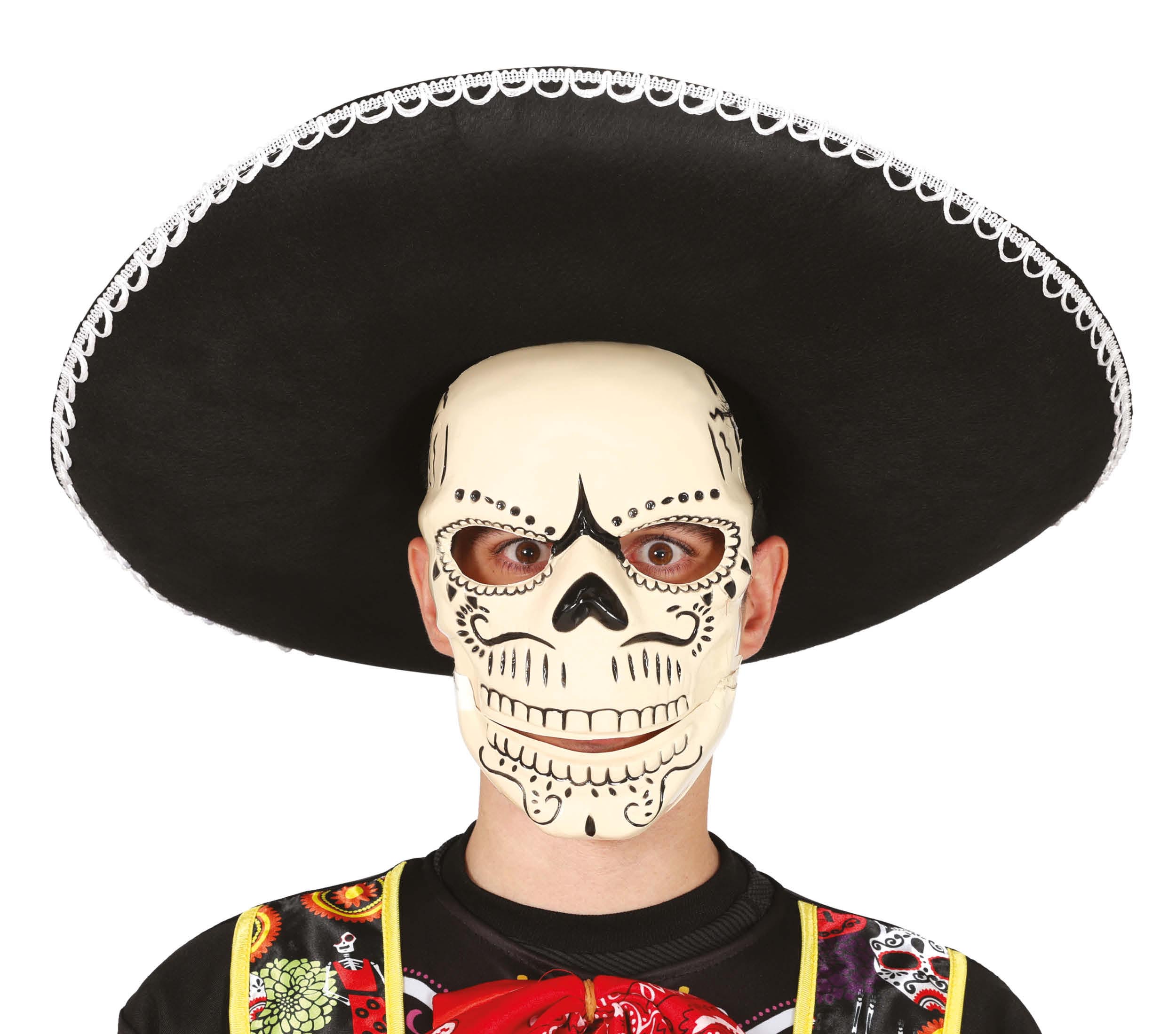 GP20058 – Mexiko Halloween Totenkopf Maske Tag – Farbe: Weiß