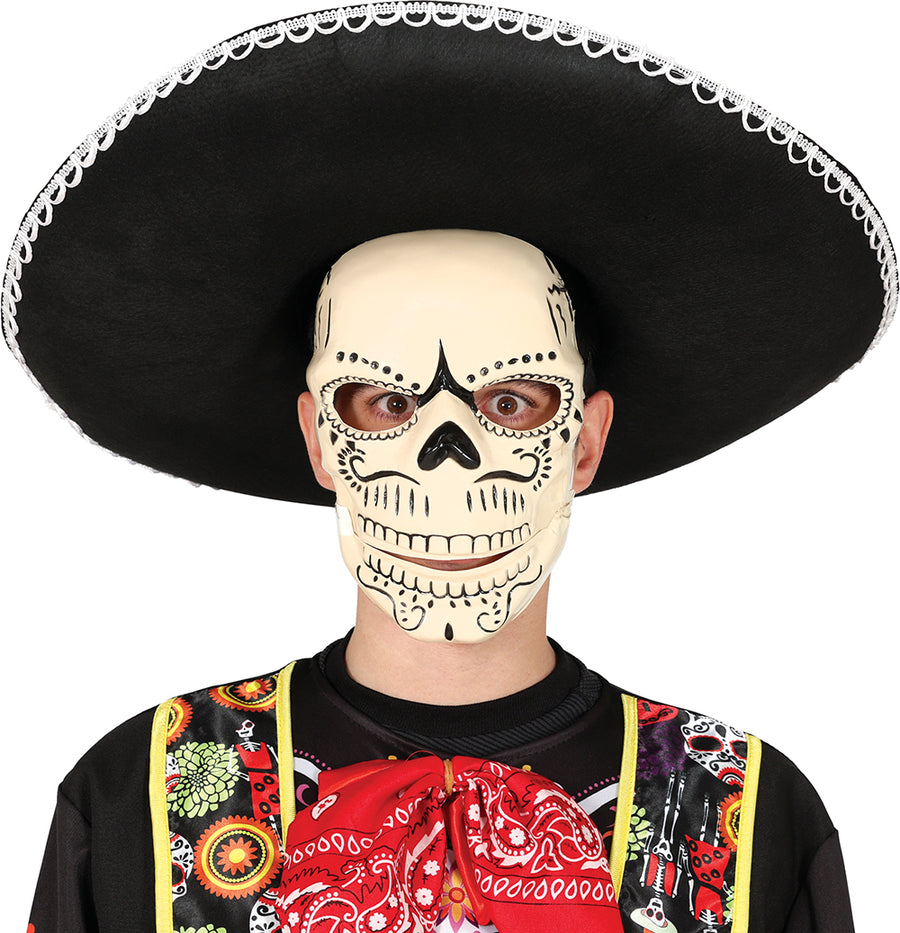GP20058 – Mexiko Halloween Totenkopf Maske Tag – Farbe: Weiß, Ansicht 2