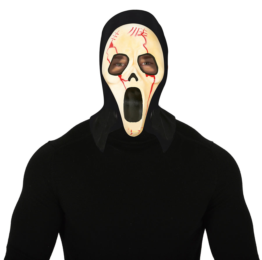 GP20059 – Gespenst Schaurige Maske Mit Kapuze – Farbe: Weiß, Ansicht 2