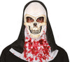 GP20064 – Skelett Nonne Halloween Blutige Horror Maske – Farbe: Beige, Mehrfarbig