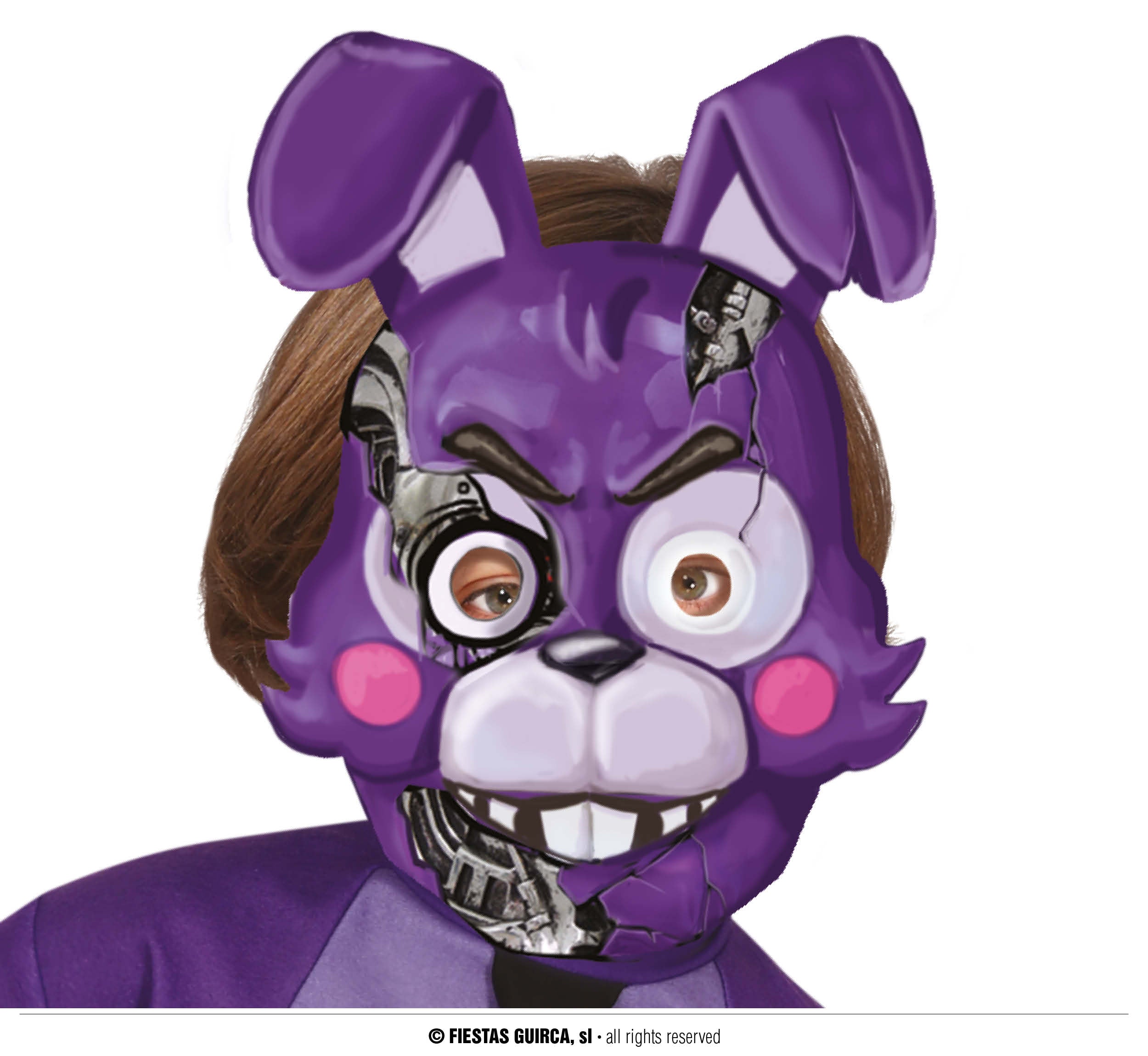 GP20068 – Tiermaske Halloween Gruselhase Lila Kinder – Farbe: Mehrfarbig
