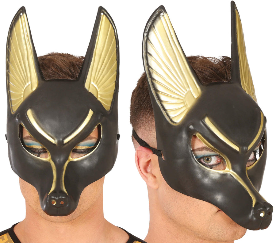Anubis Maske für Erwachsene schwarz gold