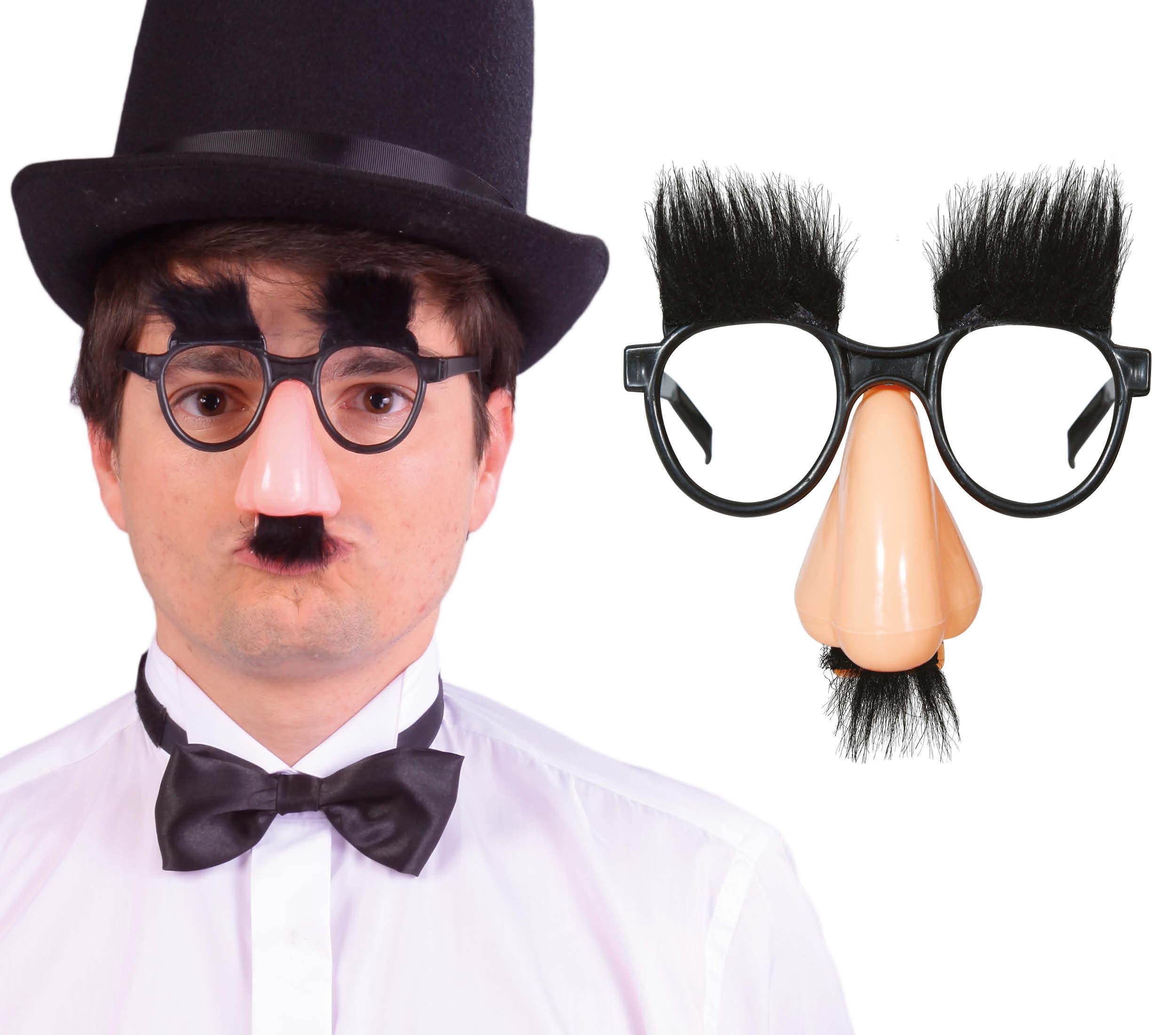 GP20320 – Karneval Humor Augenbrauen Brille Nase – Farbe: Schwarz