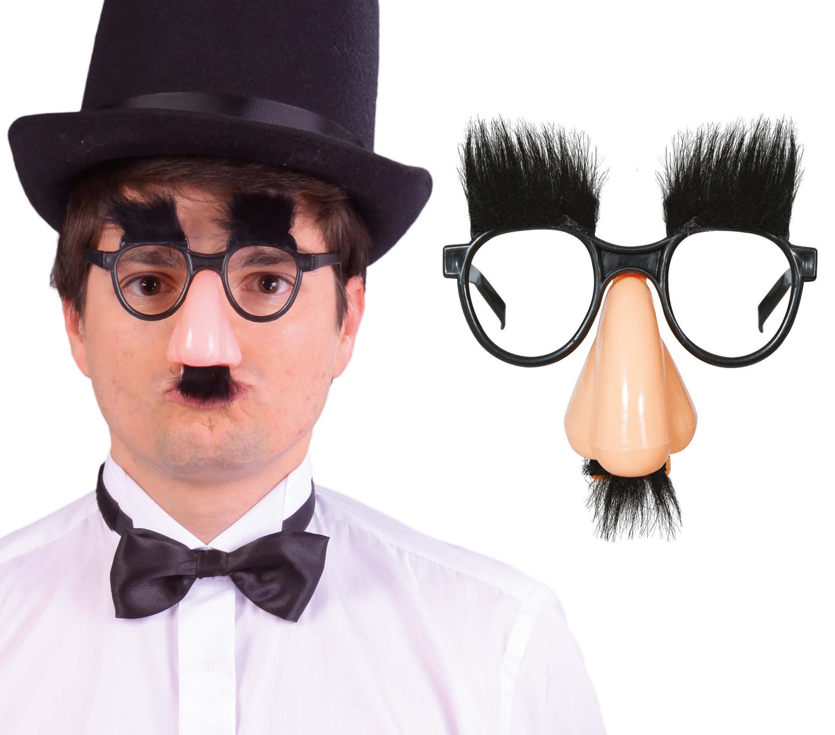 GP20320 – Karneval Humor Augenbrauen Brille Nase – Farbe: Schwarz