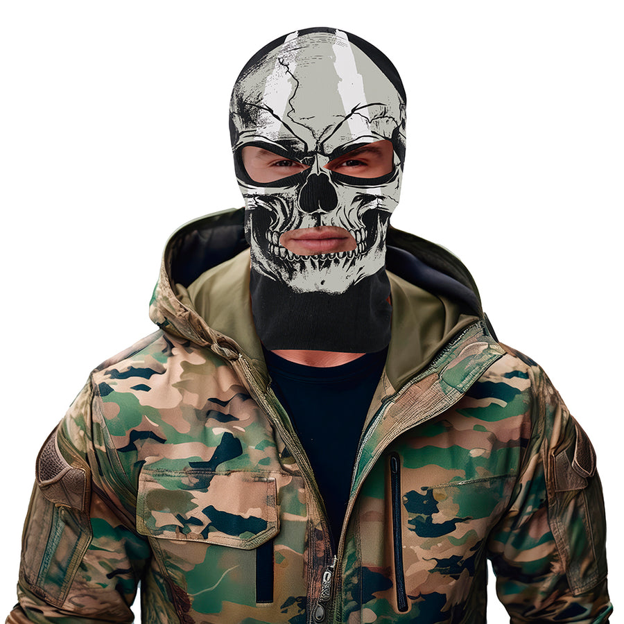 GP20324 – Skelett Maske Karneval Sturmhaube – Farbe: Schwarz, Ansicht 2