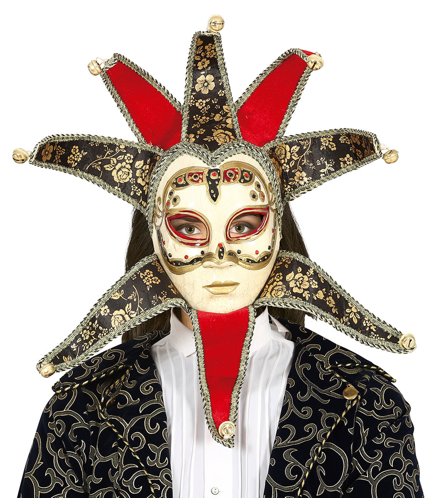 GP20511 – Karneval Mystischer Narr Rot Gold – Farbe: Mehrfarbig, Ansicht 2